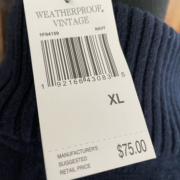 New with tags Original Weatherproof Vintage Fair Isle 1/4 zip front sweater, XL - Picture 7 of 8